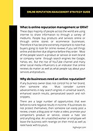 Online reputation management strategy guide by amritawalia21 - Issuu