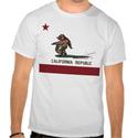 California Flag Surf Bear T-Shirt