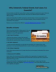Why University Federal Grants And Loans Are Essential? by USA Grant Application