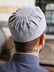 Wholesale muslim cap in silver grey color MC401022