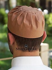 Wholesale muslim cap in dark fawn color MC401024