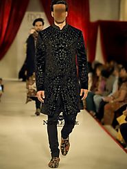 Make graceful strides in this lovely groom sherwani that bring you lots of compliments on your big day!