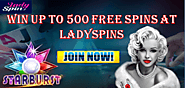 Win up to 500 Free Spins on First Deposit at LadySpin