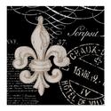 CafePress Vintage Fleur de Lis Shower Curtain - Standard White