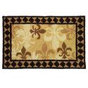 Homefires Fleur De Lis 3-Feet by 5-Feet Indoor Outdoor Hand Hooked Area Rug