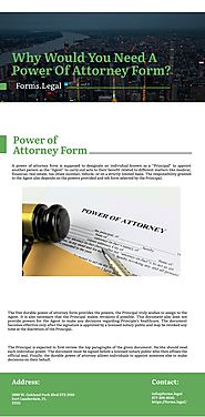 Why Would You Need A Power Of Attorney Form?