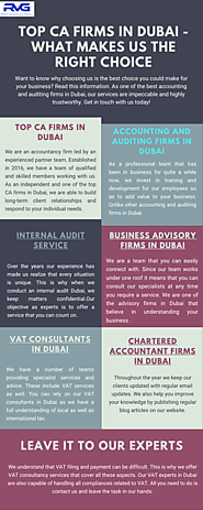 Top CA Firms in Dubai - What Makes us the Right Choice