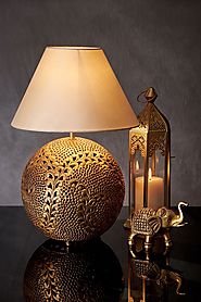 Golden Mughal Lamp - Designer Table Lamp