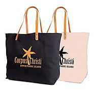 Canvas Promotional Tote Bags With Leather Strap - Femme Promo