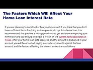 The Factors Which Will Affect Your Home Loan Interest Rate