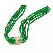 18K Gold, Emerald, Bracelet, 34.04 Carat, Green Color, Zambia Origin,