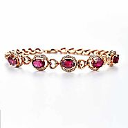 18K Ruby Bracelet Oval 2.22 Cts