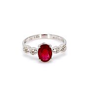 18K Ruby Ring Oval 1.21 Cts