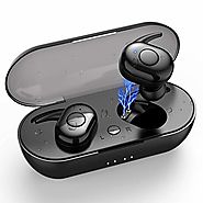 Wireless Earbuds, [2020 Upgraded] True Bluetooth Headphones, Bluetooth 5.0/ IPX7 Waterproof/Stereo Hi-Fi Sound / Wire...