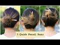 3 Quick Pencil Bun Ideas | Back-to-School Hairstyles