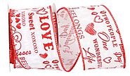 Say I Love You With Our Words of Love Printed Linen Ribbon