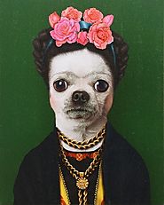 Canvas Frida Kahlo Dog Portrait | The PHAG Shop