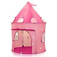 Girl's Pink Princess Castle Play Tent by Pockos - Indoor / Outdoor