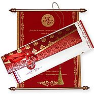 Royal Maharaja Style Scroll Invitations