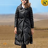 CWMALLS® Womens Leather Down Trench Coat CW651005