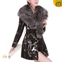 Women Fur Trimmed Leather Coat CW692902 - JACKETS.CWMALLS.COM
