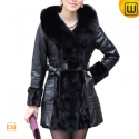 Women Fur Trimmed Leather Coats CW671059 - JACKETS.CWMALLS.COM