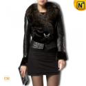 Women Fur Trimmed Leather Jackets CW21125 - CWMALLS.COM
