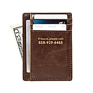 Personalized Front Pocket Leather Wallet - Number | Swanky Badger