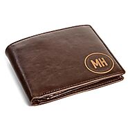 Personalized Leather Wallet - Circle | Swanky Badger