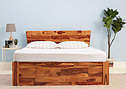 Sheesham Wood Bed with Storage - Auriga Storage Bed - Wakefit