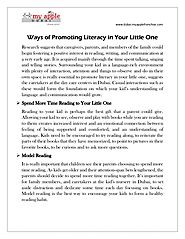 Ways of Promoting Literacy in Your Little One