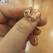 Black Diamond ring in 14K Rose gold filled wire