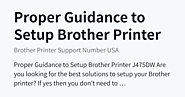 Proper Guidance to Setup Brother Printer J475DW