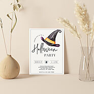 WHITE MATTE WEDDING INVITATION : HALLOWEEN_PARTY_INVITES - 123WeddingCards