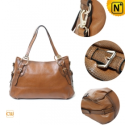 Women Brown leather Shoulder Handbags CW300105 - CWMALLS.COM