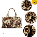 Womens Leopard Leather Shoulder Handbags CW300209 - CWMALLS.COM