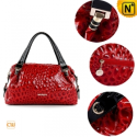 Women Black/Red Leather Tote Bags CW300207 - CWMALLS.COM