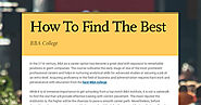 How To Find The Best BBA College?