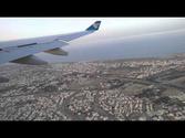 Oman Air A330 Take off Muscat to Zurich, view to airport and more