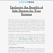 Exploring the Benefits of Safe Storage for Your Business