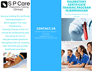 Phlebotomy Certificate Training Program in Birmingham | S P Care Phlebotomy Training (Group)
