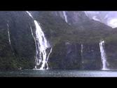 Milford Sound, New Zealand, Waterfalls, Fiordland National Park.