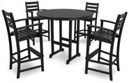 Trex Outdoor Furniture TXS119-1-CB Monterey Bay 5-Piece Bar Set, Charcoal Black