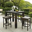 Palm Harbor 5 Piece Outdoor Wicker High Dining Set - Table & Four Stools