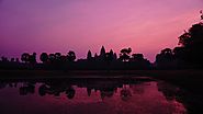 Colourful evening at Angkor Wat