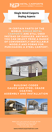 Single Metal Carports Buying Requirements