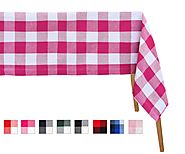 Buffalo Checked Tablecloths - Pink and White Check Tablecloth, Large Rectangle Tablecloth (69x126) - All Cotton and L...