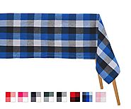 Buffalo Checked tablecloths - Blue White and Black - Checkered Tablecloth - All Cotton and Linen - Amazon