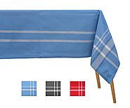 French Stripe Tablecloths - Blue and White Striped Tablecloth | Christmas - All Cotton and Linen - Amazon