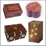 Wooden Urns for Pet Ashes - Wooden Cremation Funeral Urn for Dog